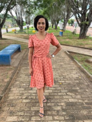 VESTIDO LUNE - POÁ NA COR CORAL