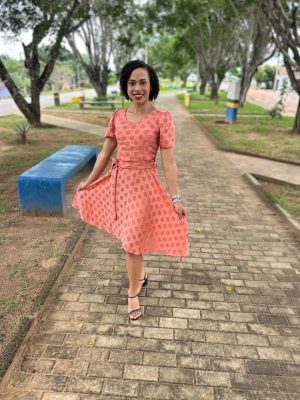 VESTIDO LUNE - POÁ NA COR CORAL